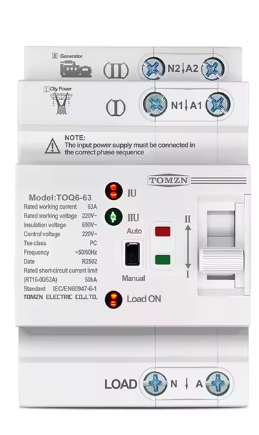 ATS TOQ6-63 Automatic Transfer Switch 63A